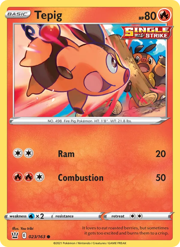 Tepig - Battle Styles Pokemon Card