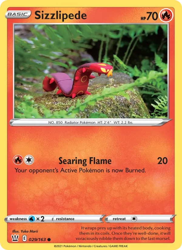 Sizzlipede - Battle Styles Pokemon Card