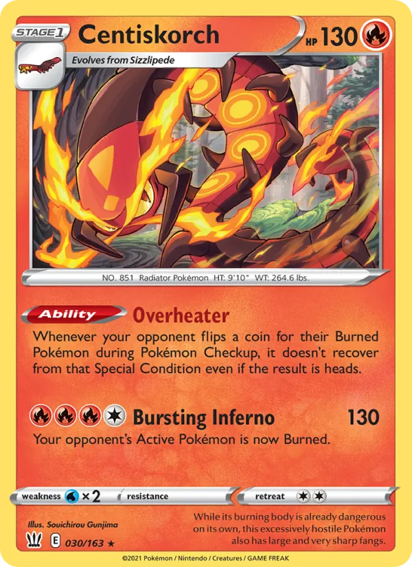 Centiskorch - Battle Styles Pokemon Card