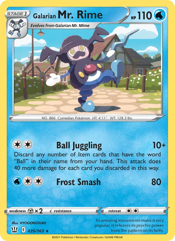 Galarian Mr. Rime - Battle Styles Pokemon Card
