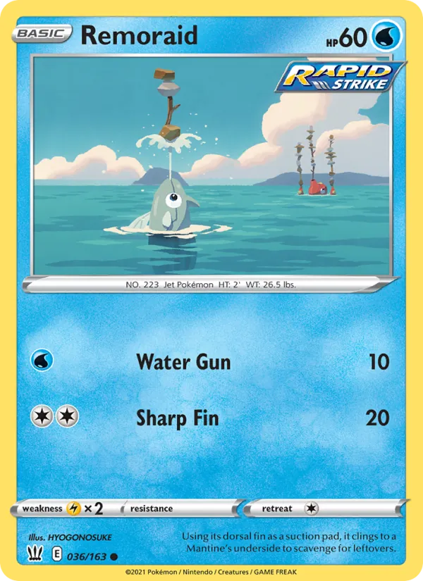 Remoraid - Battle Styles Pokemon Card