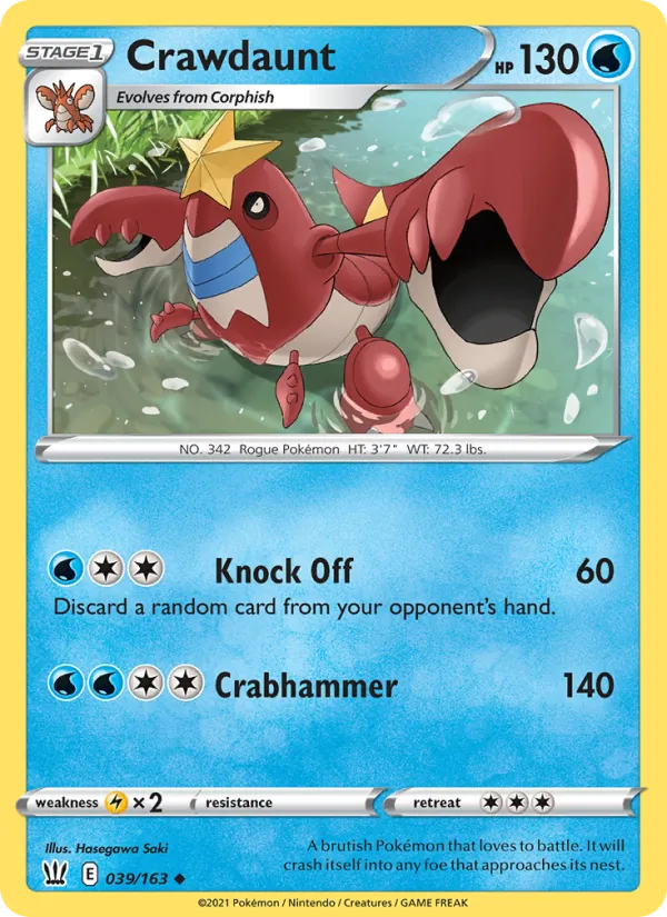 Crawdaunt - Battle Styles Pokemon Card