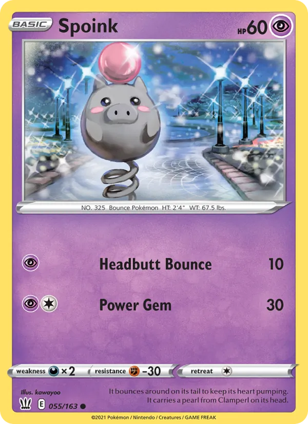 Spoink - Battle Styles Pokemon Card