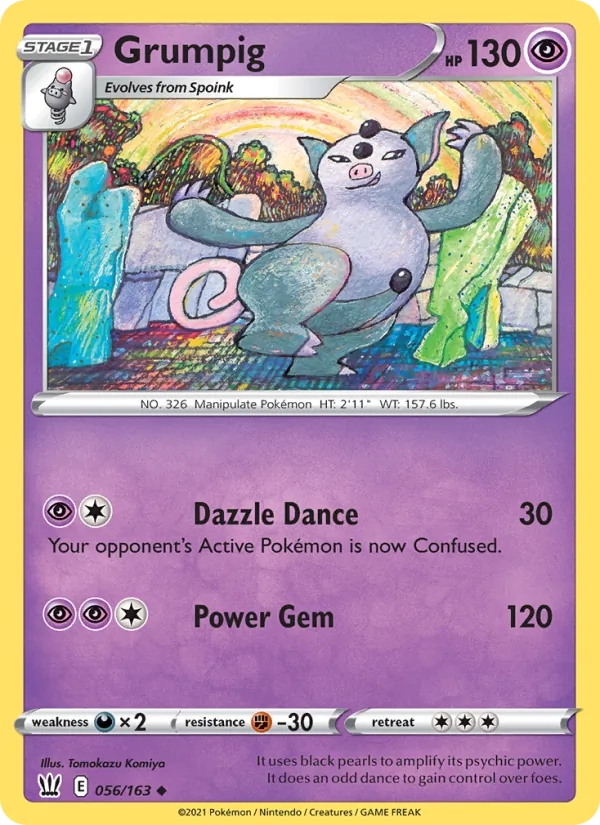 Grumpig - Battle Styles Pokemon Card