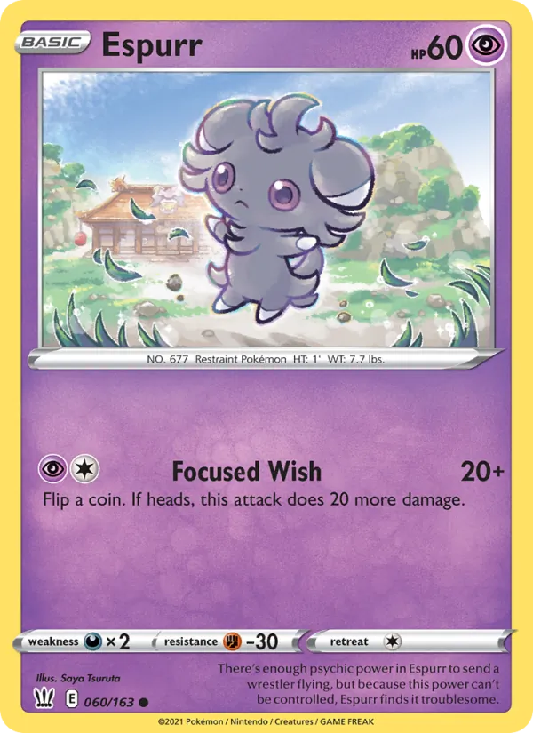 Espurr - Battle Styles Pokemon Card