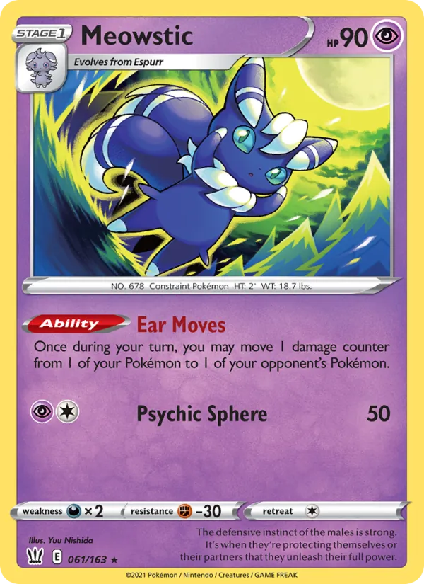 Meowstic - Battle Styles Pokemon Card