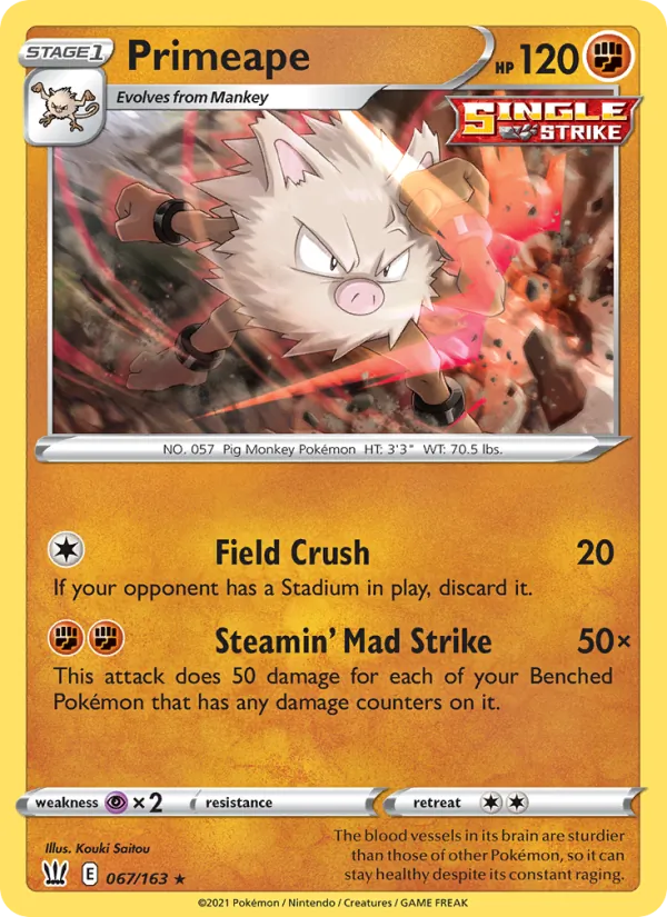 Primeape - Battle Styles Pokemon Card