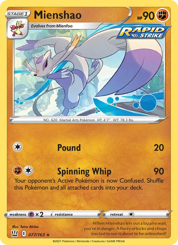 Mienshao - Battle Styles Pokemon Card