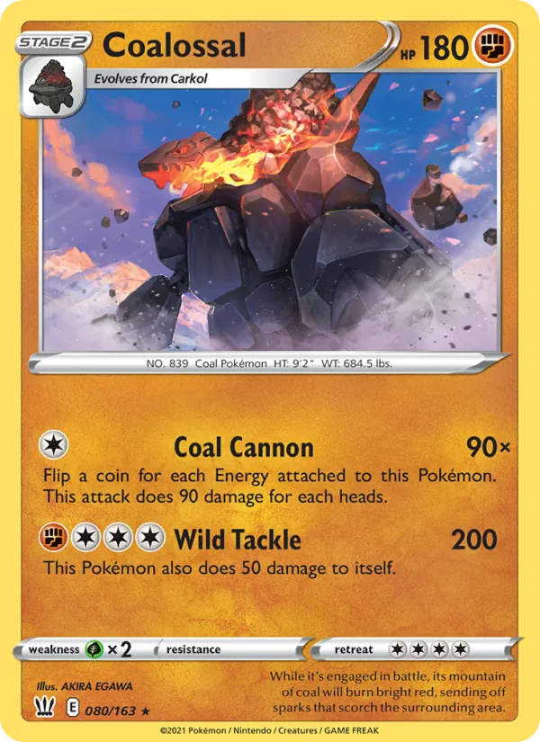 Coalossal - Battle Styles Pokemon Card