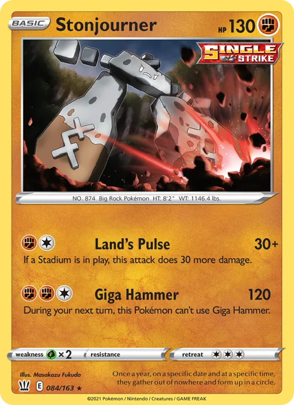 Stonjourner - Battle Styles Pokemon Card