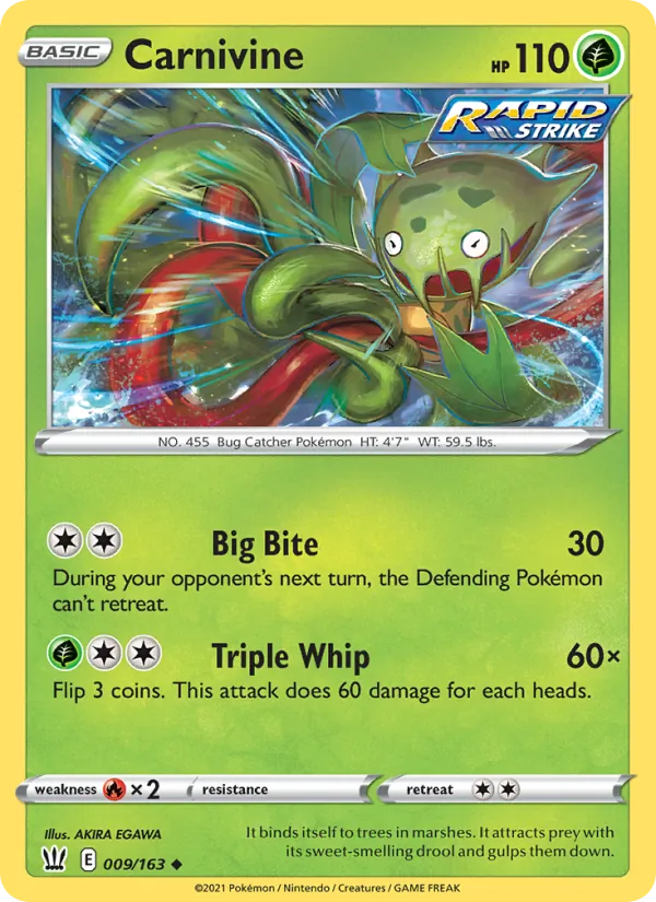 Carnivine - Battle Styles Pokemon Card