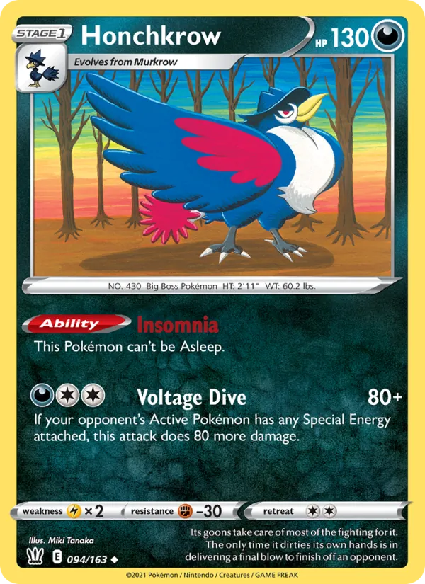 Honchkrow - Battle Styles Pokemon Card