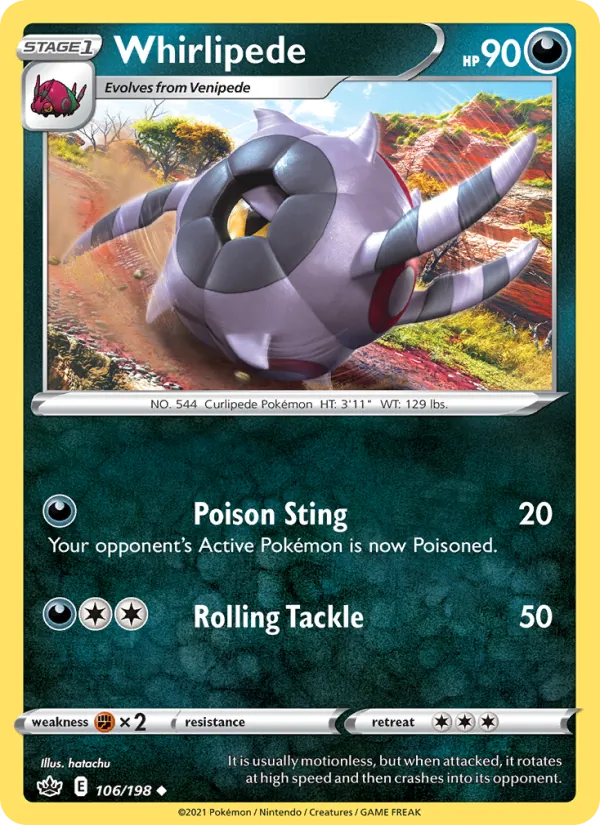 Whirlipede - Chilling Reign Pokemon Card