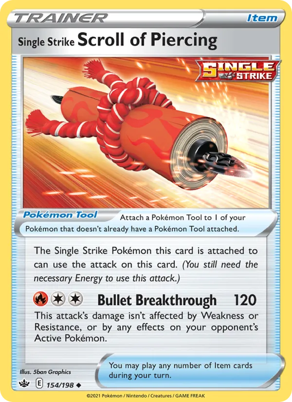 Single Strike Scroll of Piercing - Chilling Reign Pokemon Card