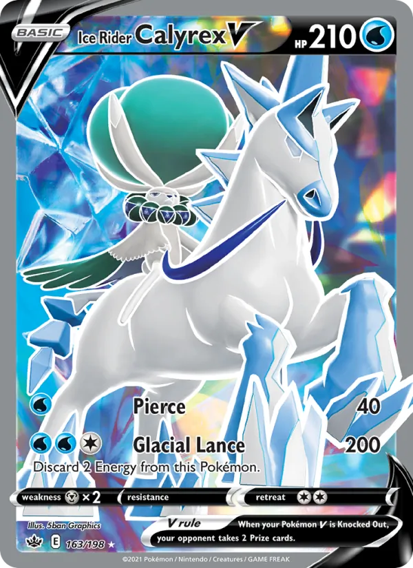 Ice Rider Calyrex V - Chilling Reign Pokemon Card