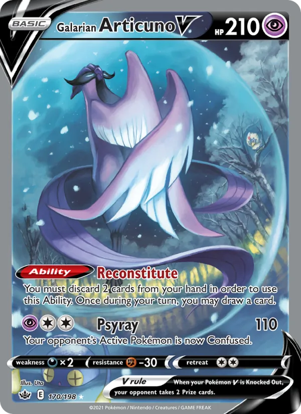 Galarian Articuno V - Chilling Reign Pokemon Card
