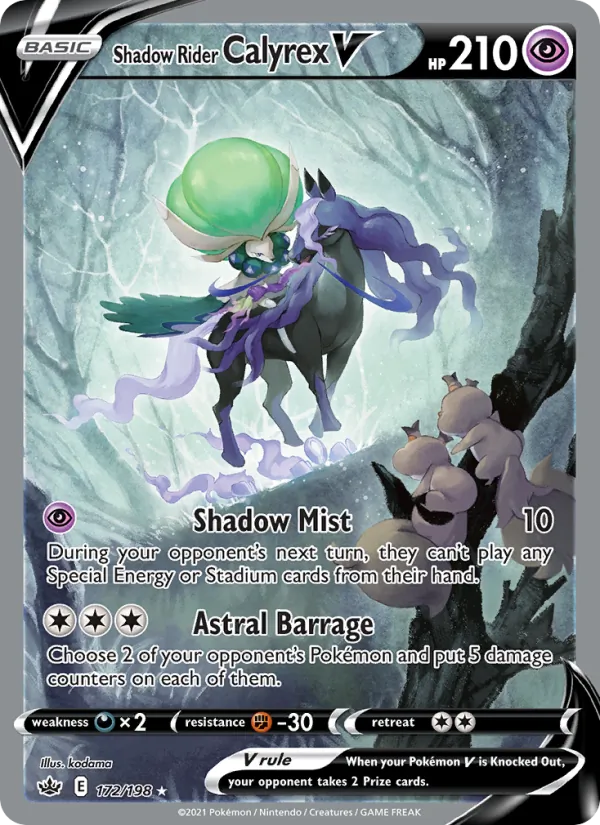 Shadow Rider Calyrex V - Chilling Reign Pokemon Card