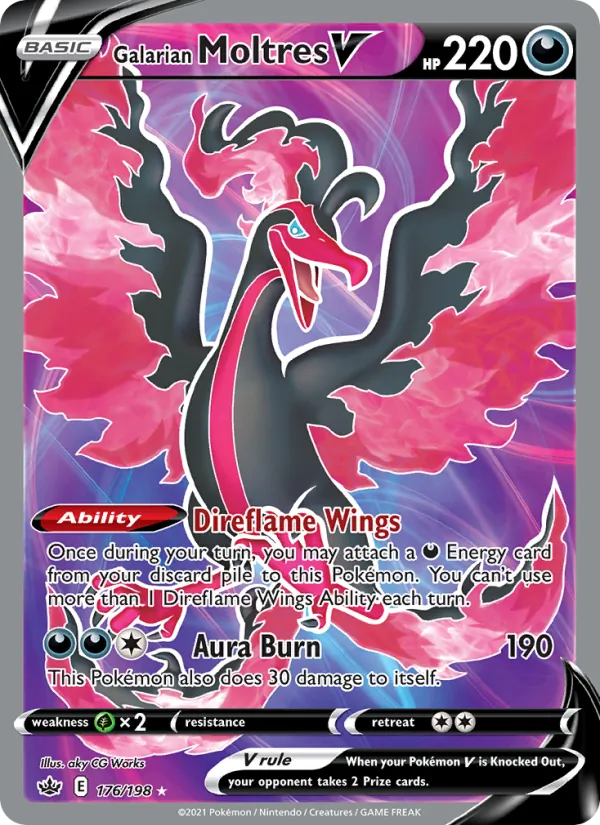 Galarian Moltres V - Chilling Reign Pokemon Card