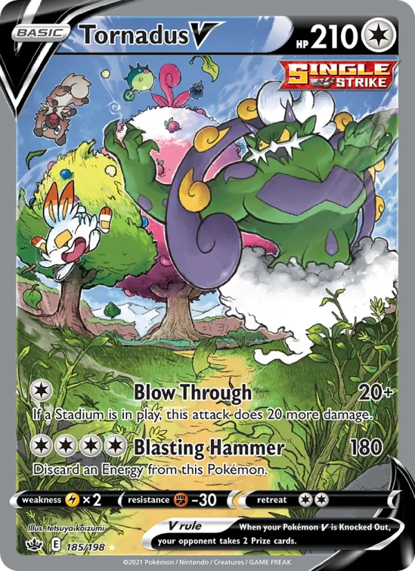 Tornadus V - Chilling Reign Pokemon Card