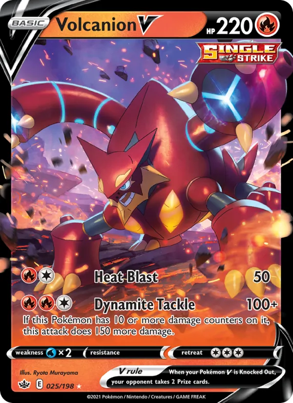 Volcanion V - Chilling Reign Pokemon Card
