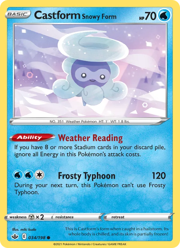 Castform Snowy Form - Chilling Reign Pokemon Card