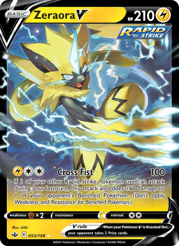 Zeraora V - Chilling Reign Pokemon Card