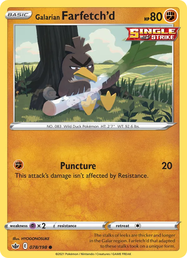 Galarian Farfetch'd - Chilling Reign Pokemon Card