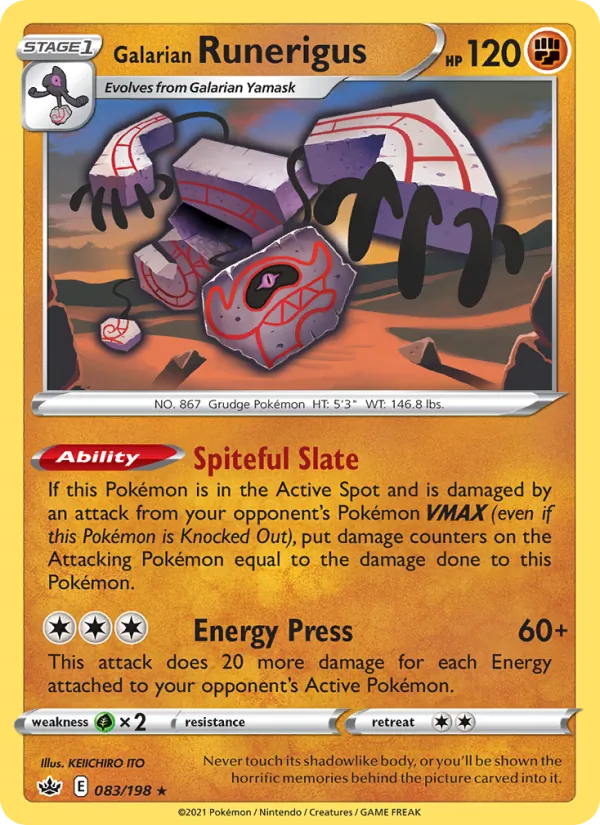 Galarian Runerigus - Chilling Reign Pokemon Card