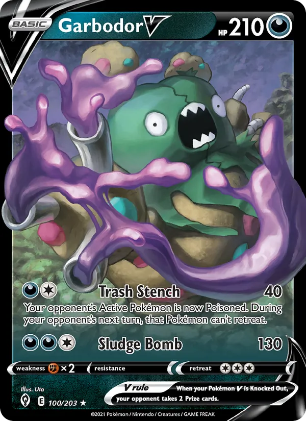 Garbodor V - Evolving Skies Pokemon Card