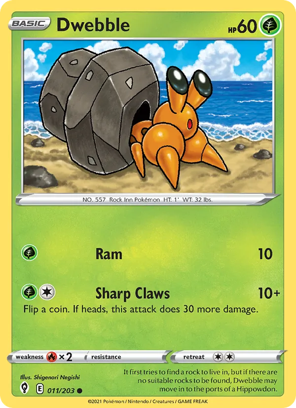 Dwebble - Evolving Skies Pokemon Card