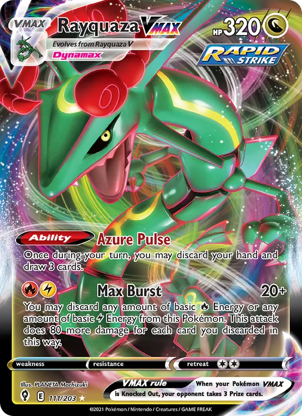 Rayquaza VMAX - Evolving Skies Pokemon Card