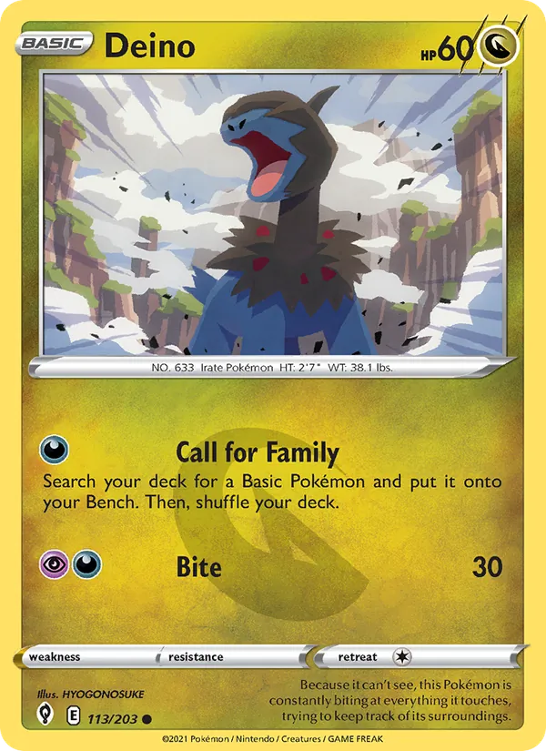 Deino - Evolving Skies Pokemon Card