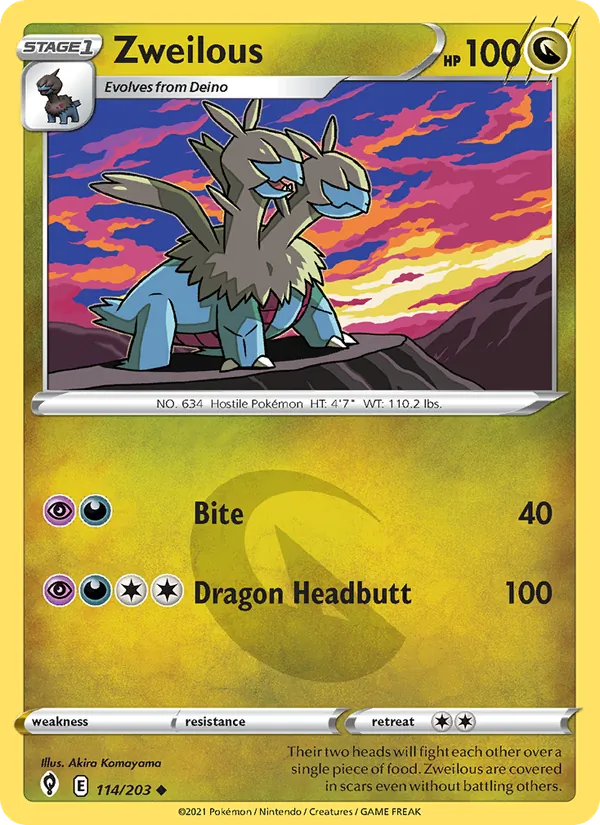 Zweilous - Evolving Skies Pokemon Card