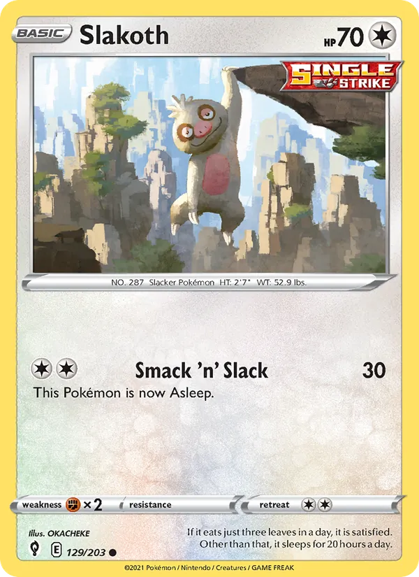Slakoth - Evolving Skies Pokemon Card