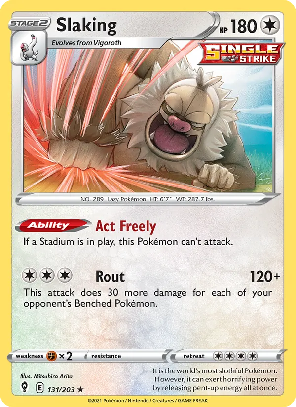 Slaking - Evolving Skies Pokemon Card
