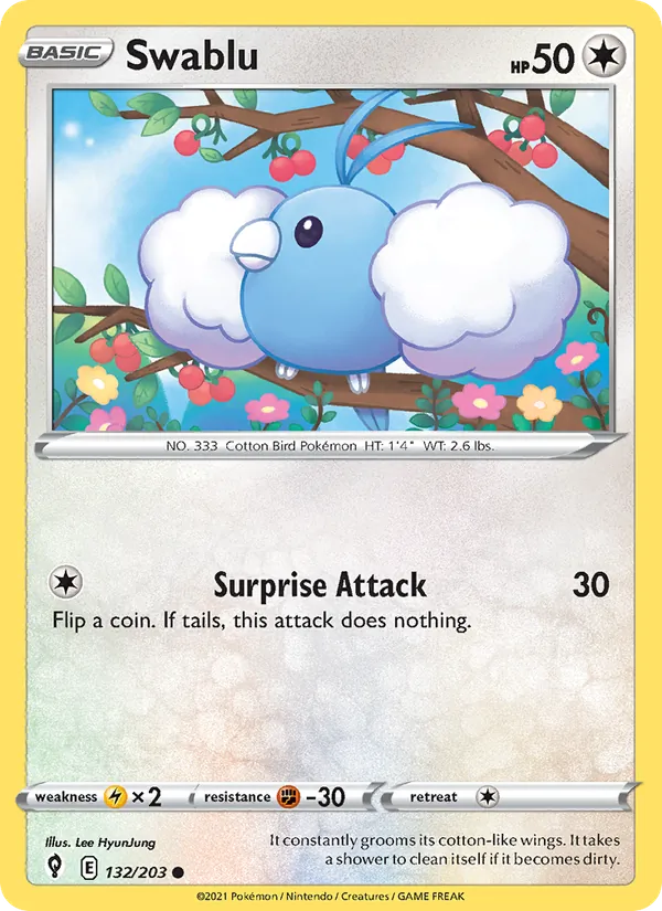 Swablu - Evolving Skies Pokemon Card