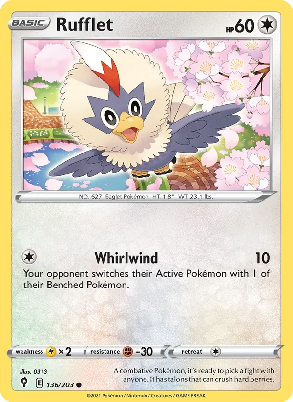Rufflet - Evolving Skies Pokemon Card