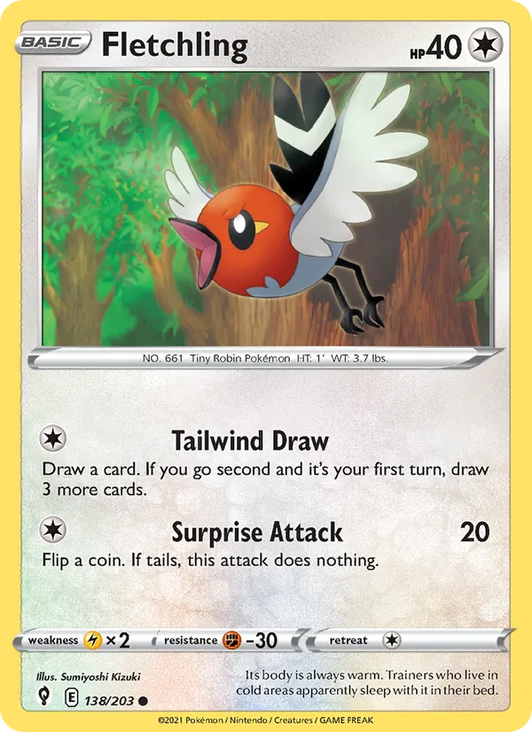 Fletchling - Evolving Skies Pokemon Card
