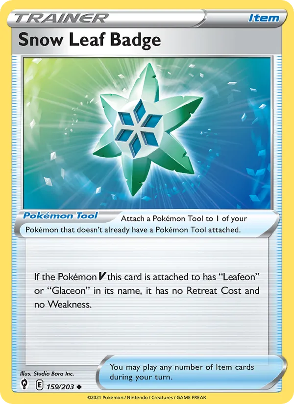 Snow Leaf Badge - Evolving Skies Pokemon Card