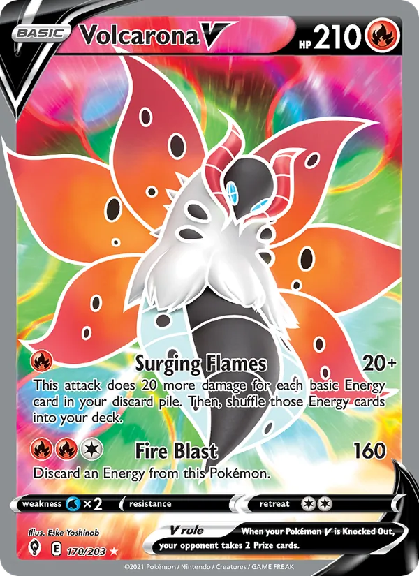 Volcarona V - Evolving Skies Pokemon Card