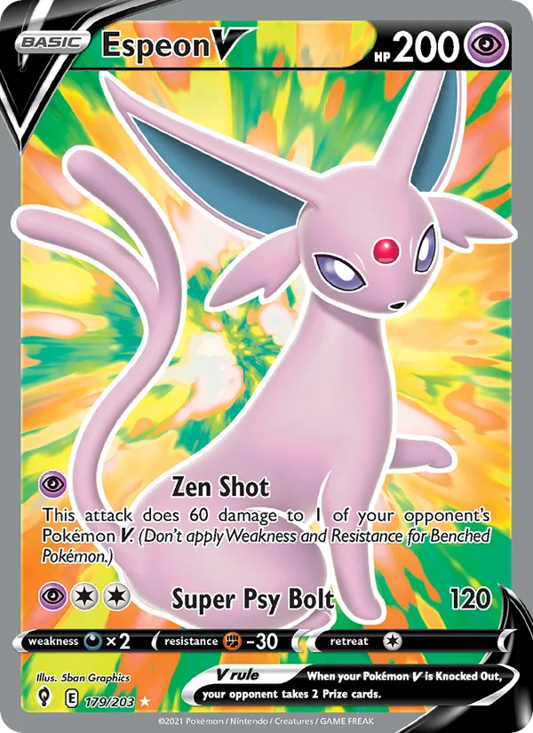 Espeon V - Evolving Skies Pokemon Card