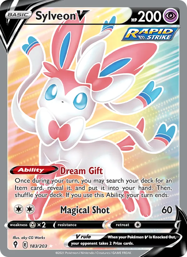Sylveon V - Evolving Skies Pokemon Card