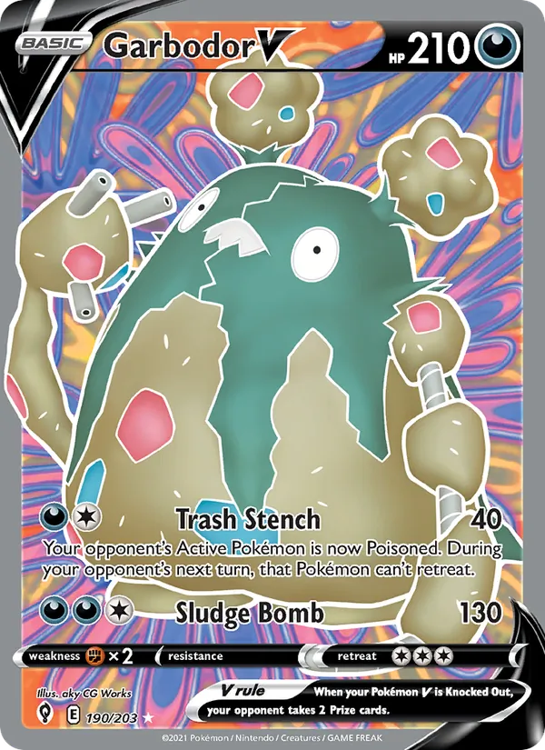 Garbodor V - Evolving Skies Pokemon Card