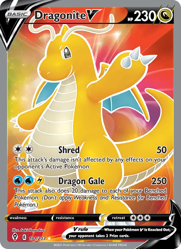 Dragonite V - Evolving Skies Pokemon Card