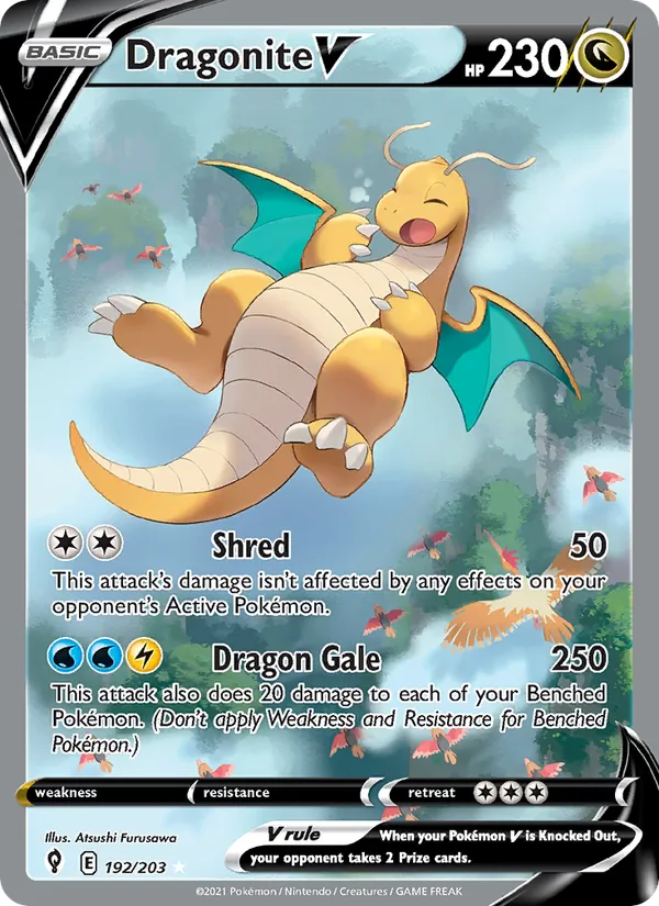 Dragonite V - Evolving Skies Pokemon Card