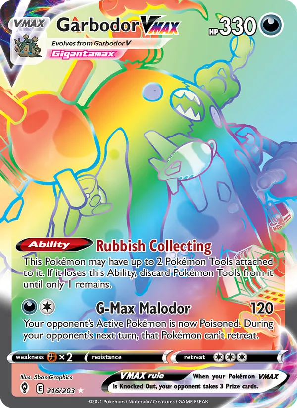 Garbodor VMAX - Evolving Skies Pokemon Card