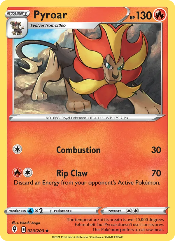 Pyroar - Evolving Skies Pokemon Card
