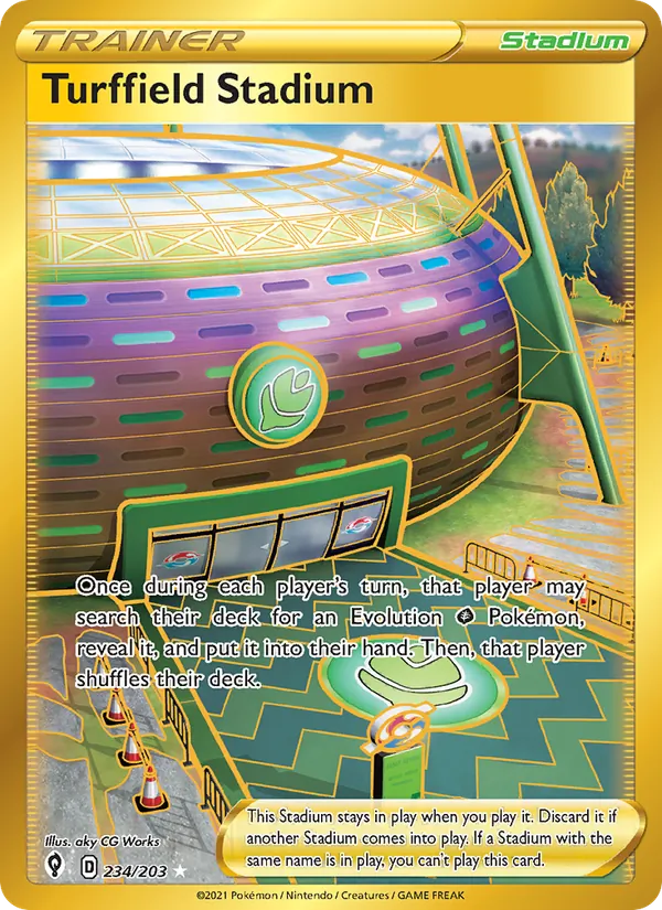 Turffield Stadium - Evolving Skies Pokemon Card
