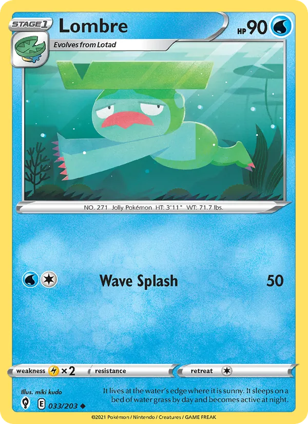 Lombre - Evolving Skies Pokemon Card