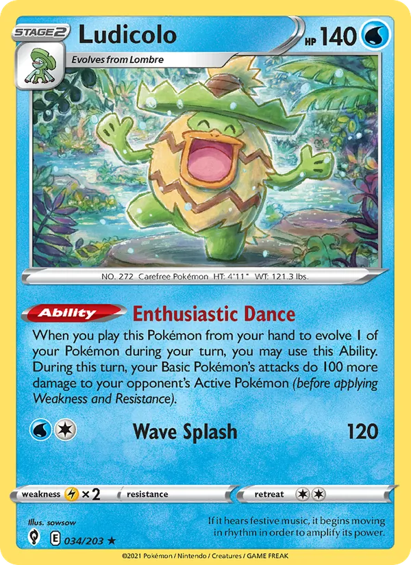 Ludicolo - Evolving Skies Pokemon Card